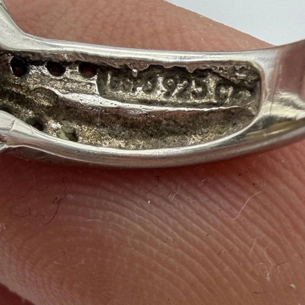Vtg ESPO Sterling Silver Citrine‎ CZ Ring Size 6 Statement Cocktail Estate